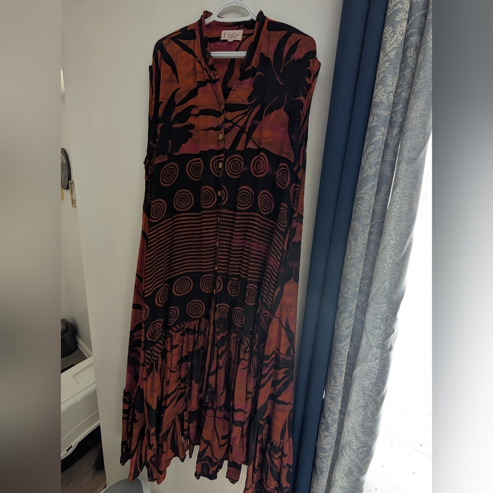 Kantha Bae Summer Dalhia Duster Dress 🧡🖤🩷